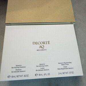Decorte AQ Meliority Set. With eye cream, emulsion, and lotion. 
New, unopened